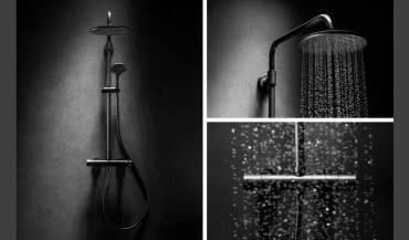 Nowość - deszczownia z baterią termostatyczną MOZA BLACK