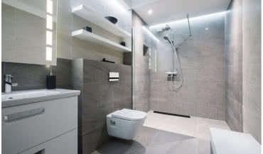 Minimalistyczne odpływy liniowe do łazienki marki JOMO