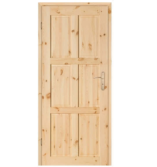 Drzwi drewniane z sękami