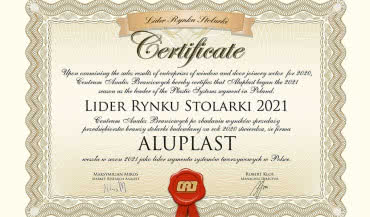 Aluplast wyróżniony tytułem Lidera Rynku Stolarki 2021