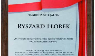 Ryszard Florek Laureatem Nagrody Przedsiębiorca 25-lecia Wolności RP