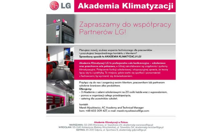 Nowy sezon szkoleń w Akademia Klimatyzacji LG