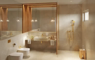 Łazienka w odcieniach złota