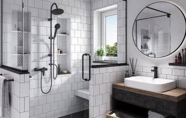 Przegląd zestawów prysznicowych w czarnym kolorze