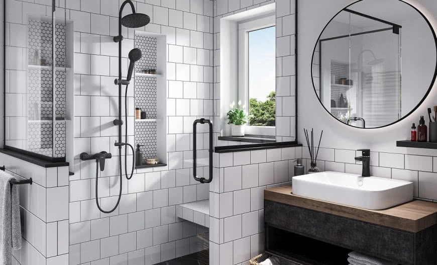 Przegląd zestawów prysznicowych w czarnym kolorze