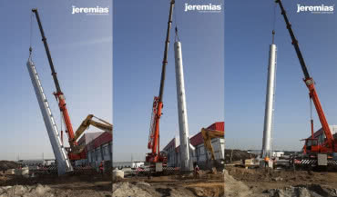 Wysoki komin FSC zamontowany na fabryce przetwórstwa ryb 