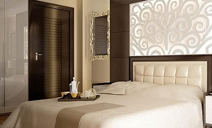 Dobrze oświetlona sypialnia - lampy AMARA