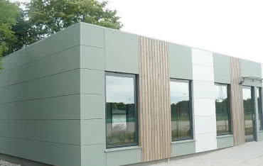 Elewacja budynku AWF we Wrocławiu z płyt Fermacell