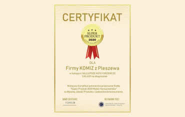 Firma Komiz z tytułem "Super Produkt 2020"!