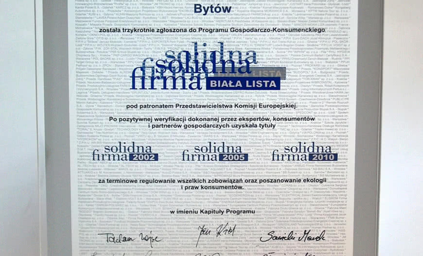 Drutex został laureatem certyfikatu Solidna Firma 2010