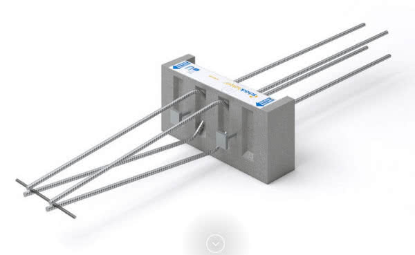 Element Schöck Isokorb® typu RQP+RQP  - do łączenia podpartych balkonów żelbetowych z istniejącymi stropami żelbetowymi