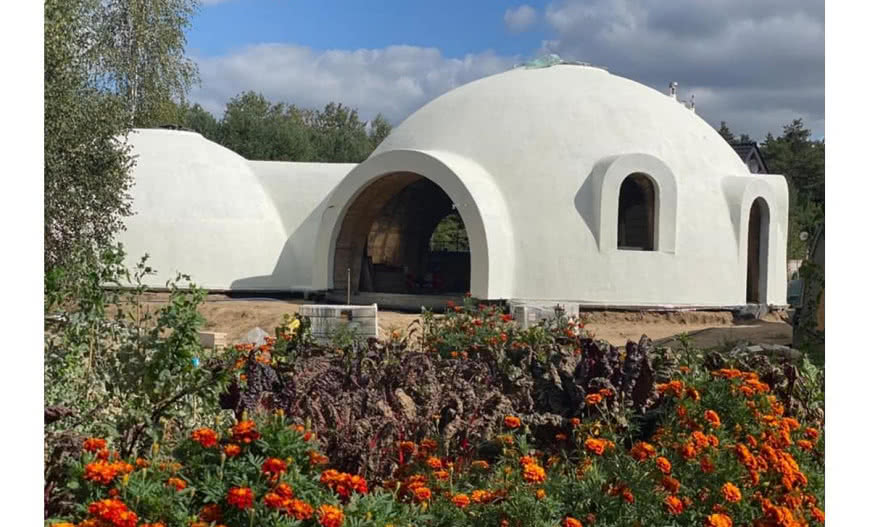 Wymiennik GEOSTRONG wykorzystany w domu kopułowym