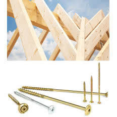 Wkręty i łączniki do dachowych konstrukcji drewnianych