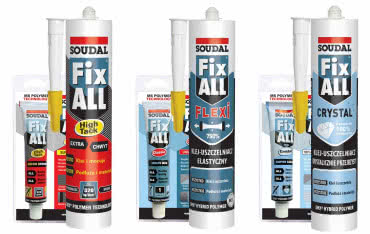 Kleje-uszczelniacze Fix All marki Soudal do naprawy usterek
