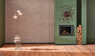 Cegła dekoracyjna w połączeniu z farbami Tikkurila