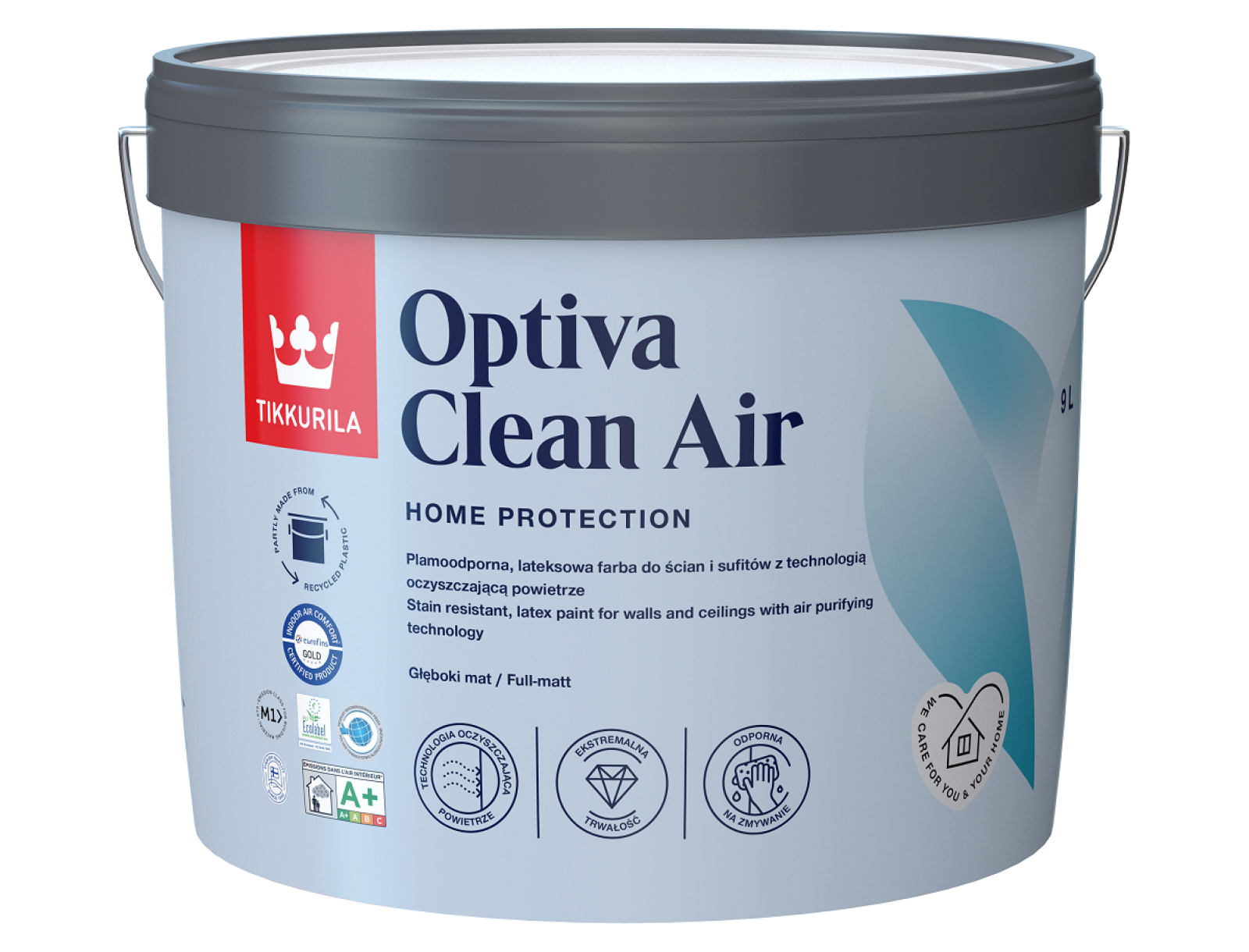 Tikkurila Optiva Clean Air - lateksowa, plamoodporna farba do ścian i sufitów z technologia oczyszczającą powietrze