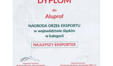 Firma ALUPROF nagrodzona w konkursie "Regionalne Orły Eksportu"
