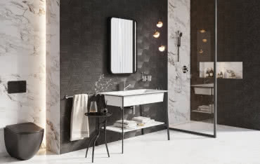 Industrialna łazienka z produktami marki Ferro