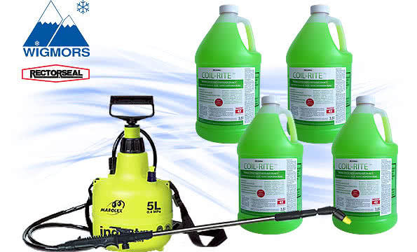 Preparat do czyszczenia parowników Coil-Rite 4 x 3,8l + spryskiwacz 5l za 717 zł.