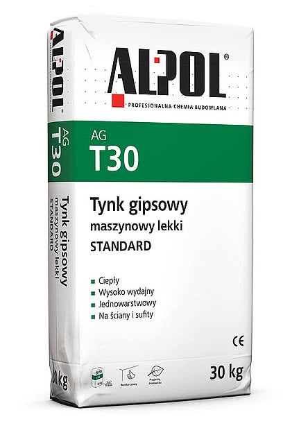 Tynk gipsowy maszynowy lekki STANDARD AG T30