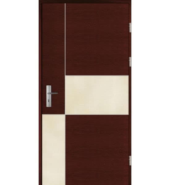 Drzwi zewnętrzne z elementami ze spieków kwarcowych