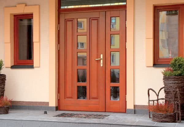 Drewniane drzwi wejściowe Premium Termo