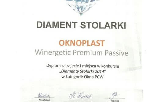 OKNOPLAST nagrodzony Diamentem Stolarki 2014