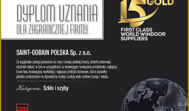Saint-Gobain Glassolutions liderem w plebiscycie „Złota 15” Stolarki VIP