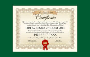 PRESS GLASS Liderem Rynku Stolarki 2014