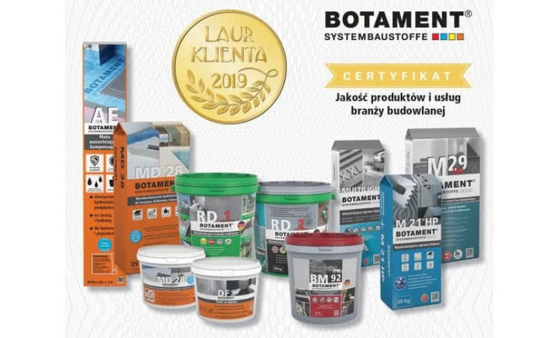 Laur Klienta 2019 dla chemii budowlanej marki Botament