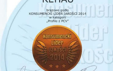 Brązowe Godło KONSUMENCKI LIDER JAKOŚCI 2014 kolejne uznanie dla REHAU!