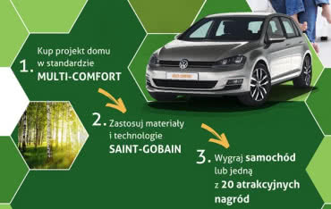 Postaw na energooszczędne budownictwo od Saint-Gobain i wygraj samochód Volkswagen Golf