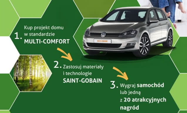 Postaw na energooszczędne budownictwo od Saint-Gobain i wygraj samochód Volkswagen Golf