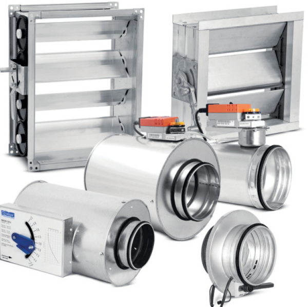 Przepustnice wentylacyjne, regulatory i siłowniki 