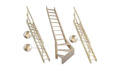 Funkcjonalne drewniane schody młynarskie od 4iQ