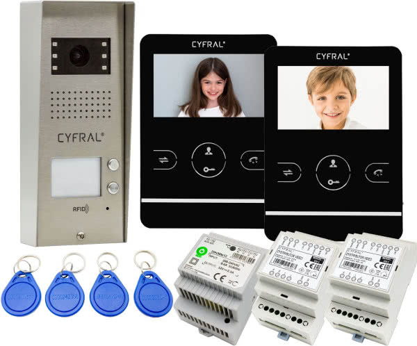 Zestaw domofonowy COSMO Video V2 z monitorem CYFRAL V-4 czarnym