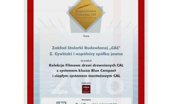 Firma CAL laureatem programu Ekskluzywna Stolarka VIP
