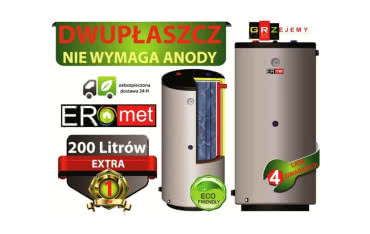 Bezobsługowy dwupłaszczowy wymiennik pionowy 200 L Ermet 