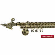 Karnisze metalowe rzymskie podwójne z rurami ryflowanymi