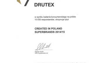 Firma DRUTEX z nagrodą Superbrands 2014