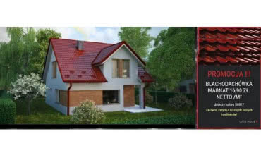 Promocja Budmax-Metal: Blachodachówka MAGNAT za 16,90 zł/m² dotyczy koloru D8017