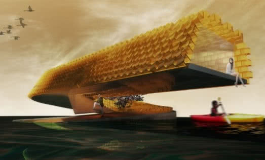 Pływająca konstrukcja dachowa receptą na powodzie