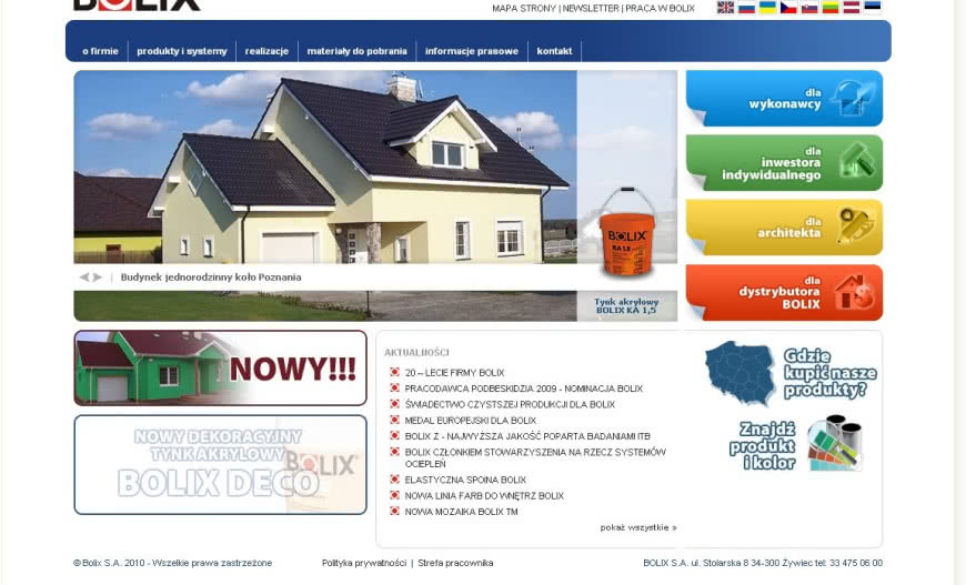 Nowa strona internetowa firmy Bolix