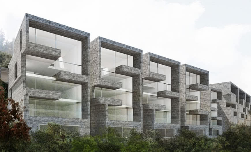 Europejskie fasady z balkonami w roli głównej