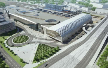 Trwa budowa dachu nowego dworca Poznań Główny