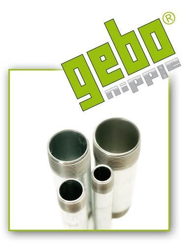 Gebo Nipple - króćce gwintowane jednostronne i dwustronne