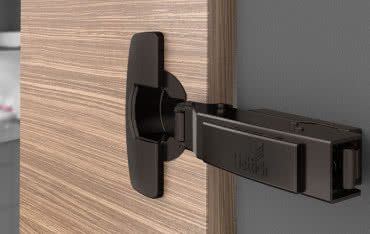 Zawiasy Sensys Hettich w kolorze obsydianowym