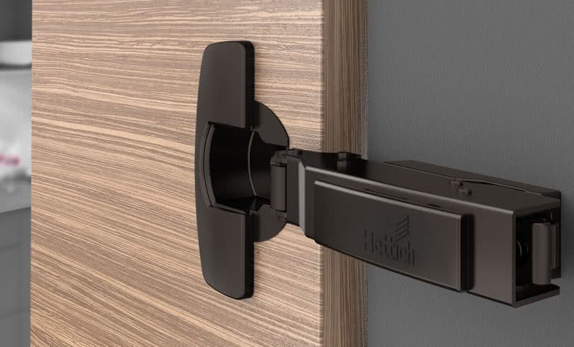 Zawiasy Sensys Hettich w kolorze obsydianowym