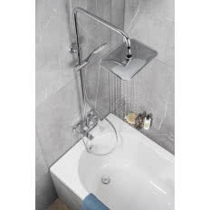 LOGON DESZCZOWNIA Z BATERIĄ NATRYSKOWĄ I SKŁADANĄ WYLEWKĄ WANNOWĄ