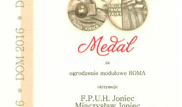 Ogrodzenie firmy JONIEC nagrodzone!